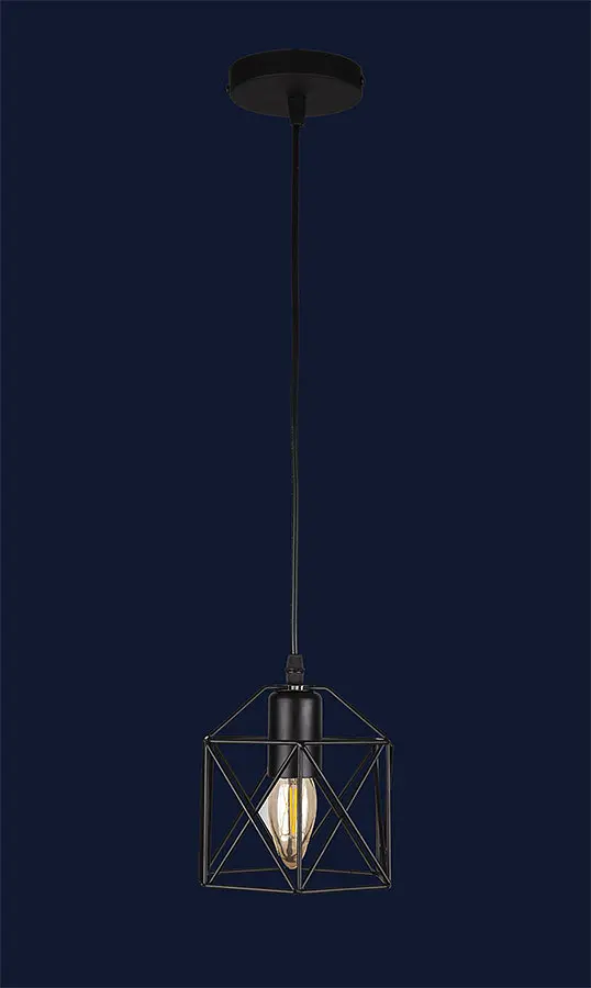 Подвесной светильник Levistella 756PR101F-1 BK, E27, Черный, 135x135мм, высота 200-1100мм, стиль лофт - фото 2