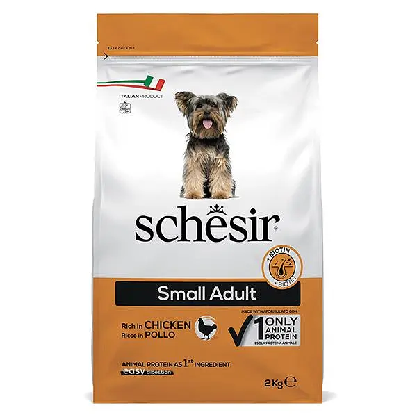Сухий монопротеїновий корм Schesir Dog Small Adult Chicken Шезір для дорослих собак малих порід з куркою 2 кг (ШСВМК2)