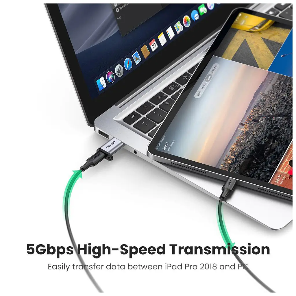 Перехідник USB 3.0 AM to USB-C F gray Ugreen (50533) - фото 3