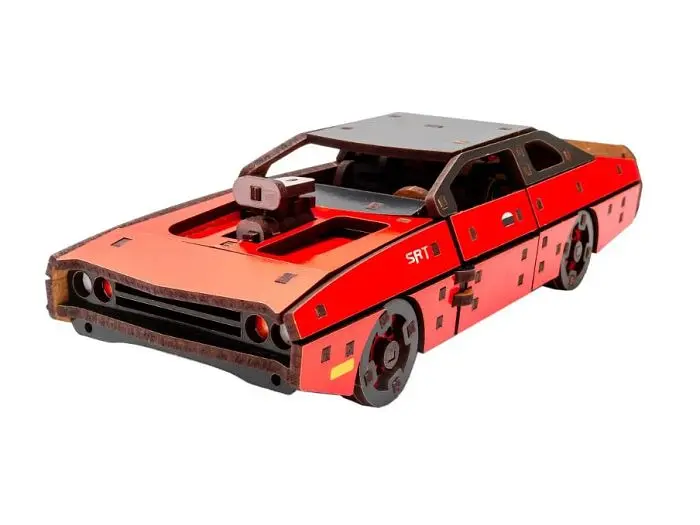Дерев'яний 3D конструктор Fast Furious, Puzzleоk (Puz-62520), 125 дет. (червона) - фото 5