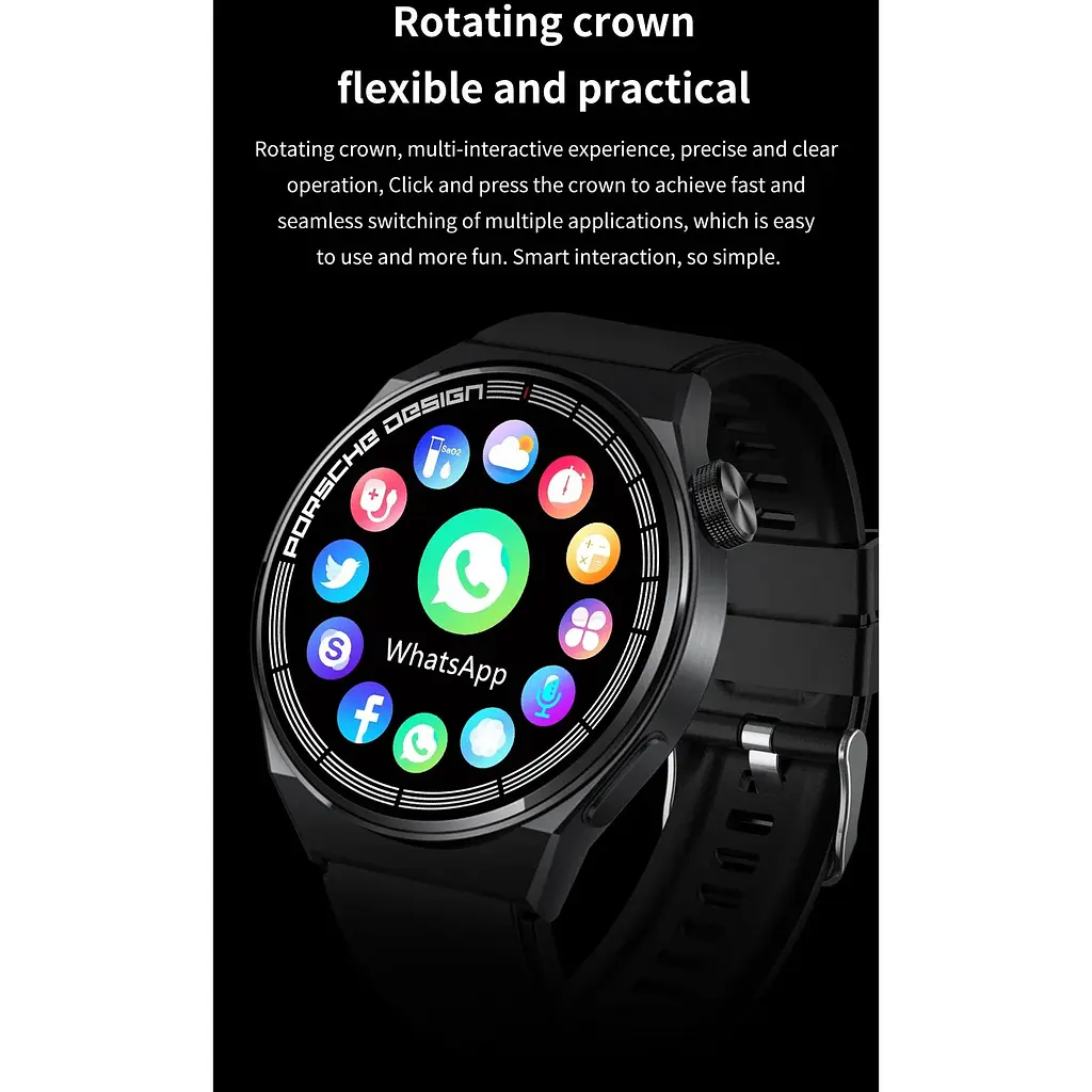 Розумний сенсорний смарт-годинник Band GT8 Porsche Design Black (16087-hbr) - фото 5