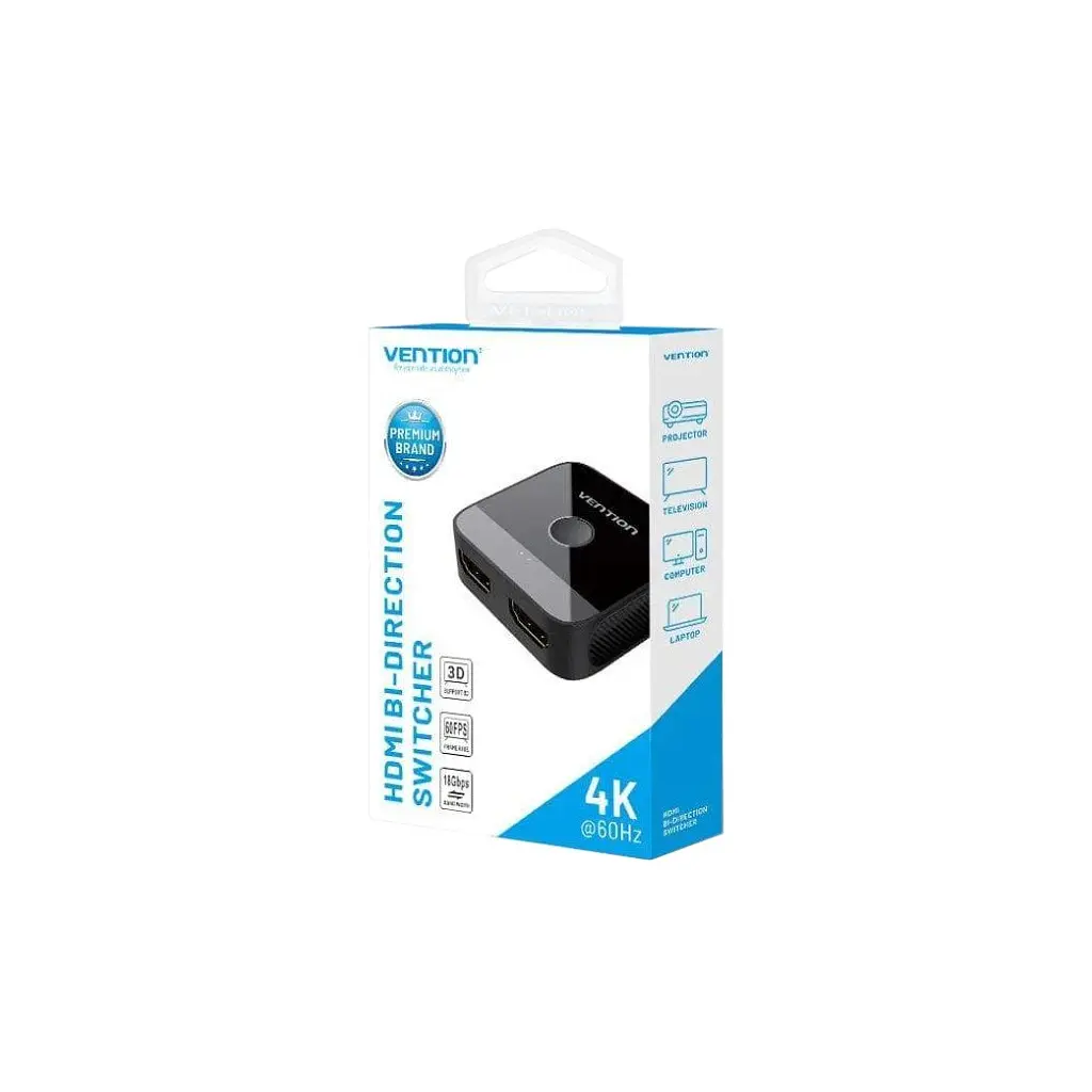 Спліттер VENTION HDMI 2.0 UHD 4K 60Hz 3D, HDCP,1080P перемикач двонаправлений (AKOB0) - фото 4