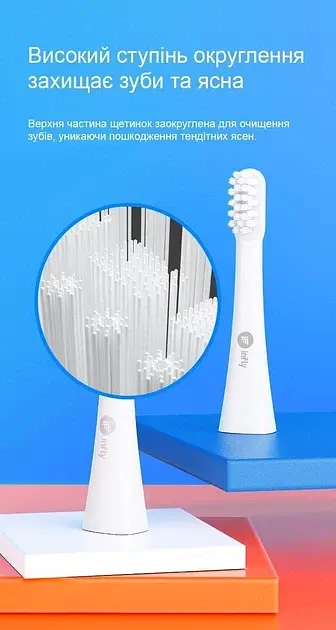 Насадки для електричної зубної щітки inFly Toothbrush Head for P50 P20A White 3 шт - фото 5