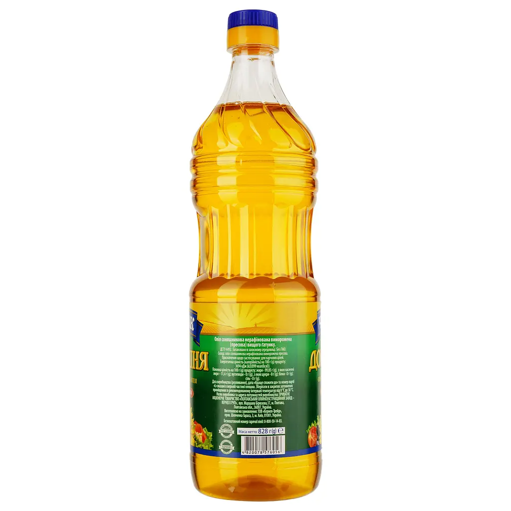 Уцінка. Олія соняшникова Чумак Домашня нерафінована 0.9 л (786 998)  - фото 2