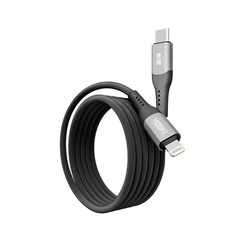 Кабель для заряджання та обміну даними Yoki YK-SO15 SOLID Series 30W 3A/10V 1.2 м Чорний - фото 3