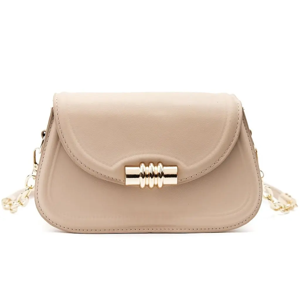 Сумочка через плече каркасна із клапаном Lilly P4-8420B біж - фото 9