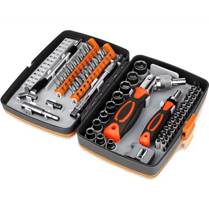 Набір викруток із тріскачкою Torx Ratchet 68 в 1/Рожевий комплект інструментів із храповим механізмом - фото 4