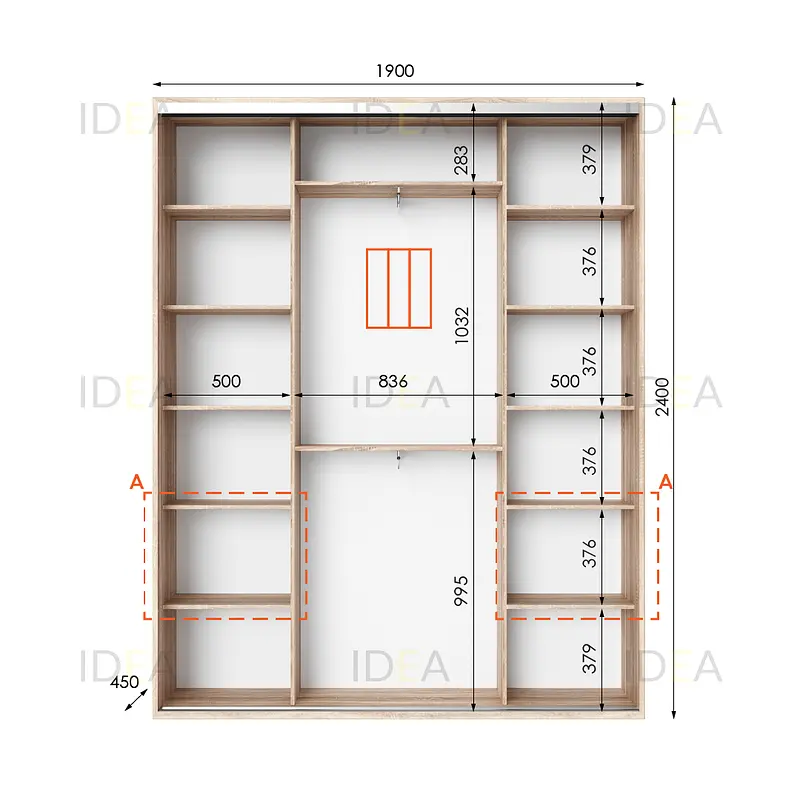 Шафа-купе Idea серія 3 190 x 45 x 240 см Дуб сонома - фото 2