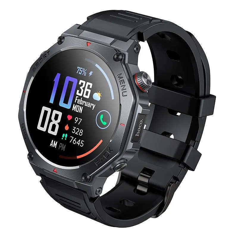 Розумні годинники HOCO AMOLED GPS Y37 (BT5.3 call version) дисплей 1.43 20 days 3 ATM чорний