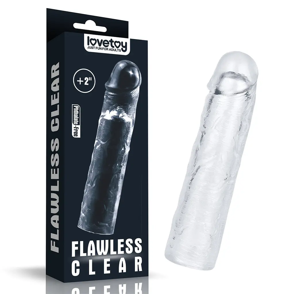 Насадка на пеніс Lovetoy Flawless Clear Penis Sleeve Add 2 19 см прозорий - фото 2