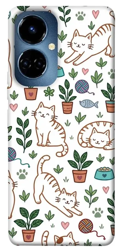 TPU чохол Demsky Cats pattern для TECNO Camon 19 (CI6n) / 19 Pro (CI8n)