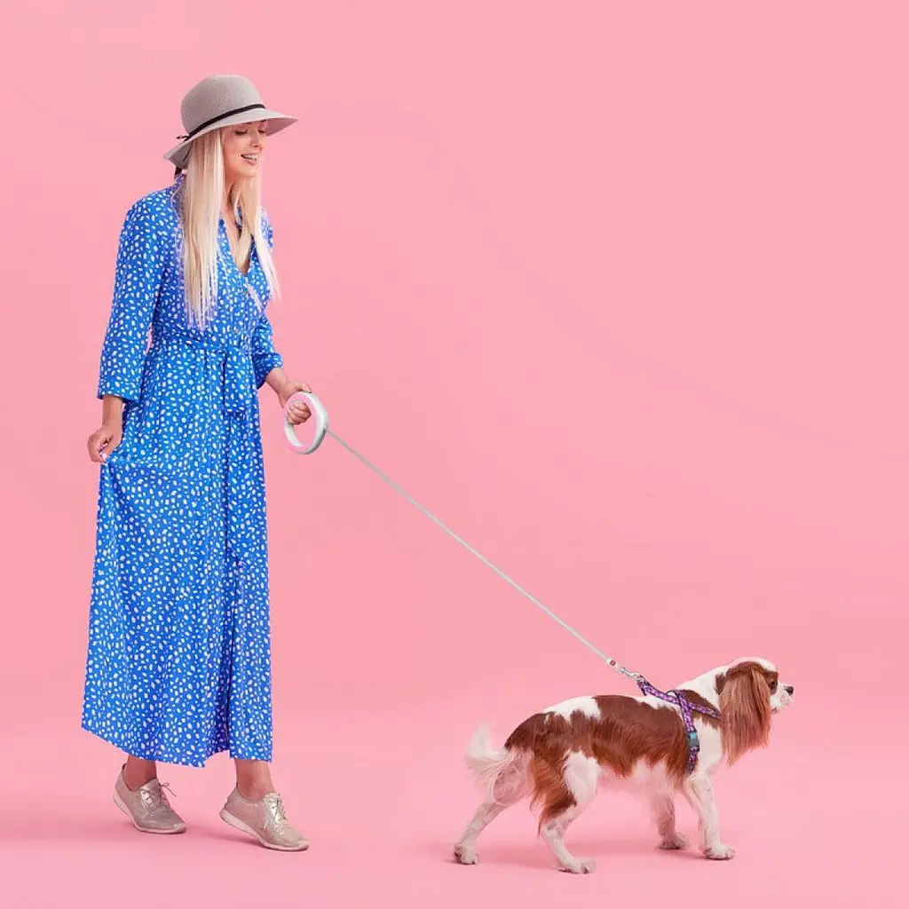 Поводок-рулетка для собак Waudog R-leash, светоотражающий, XS-M, до 40 кг, 2,9 м, розовый - фото 3