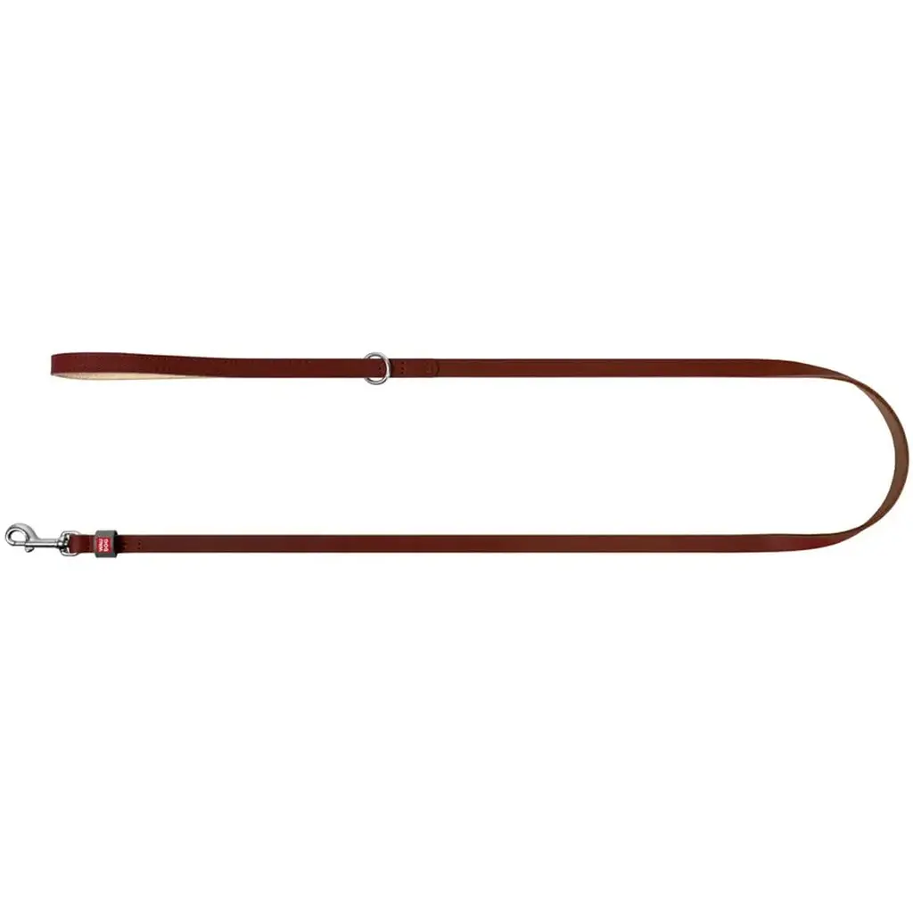 Поводок для кошек и мелких собак Waudog Classic, кожаный, размер XXS-XS, 122х1,2 см, коричневый - фото 2