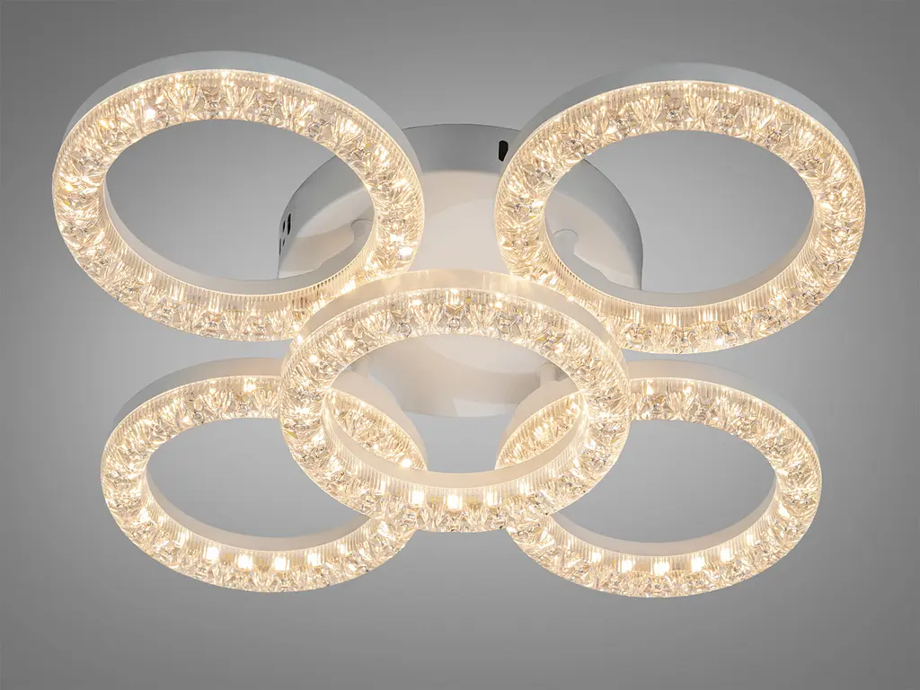 Стельова LED-люстра кільця Diasha MX4770/4+1S WH Ø 50 см, 73 W - фото 4