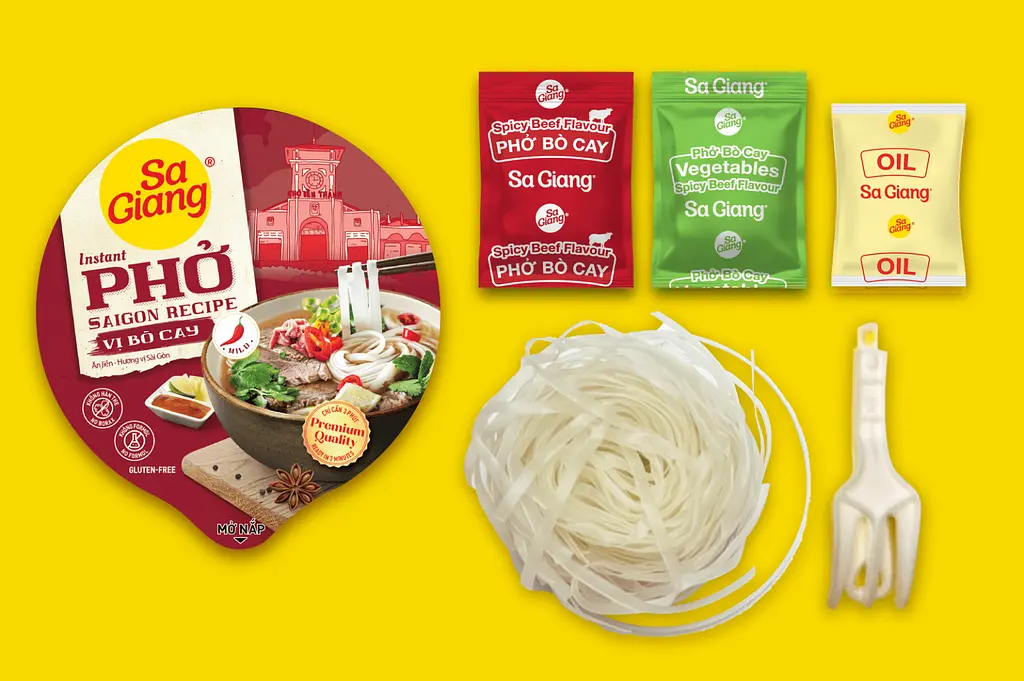 Локшина рисова Sa Giang Beef Spicy Flavor Instant Pho 50 г - фото 2