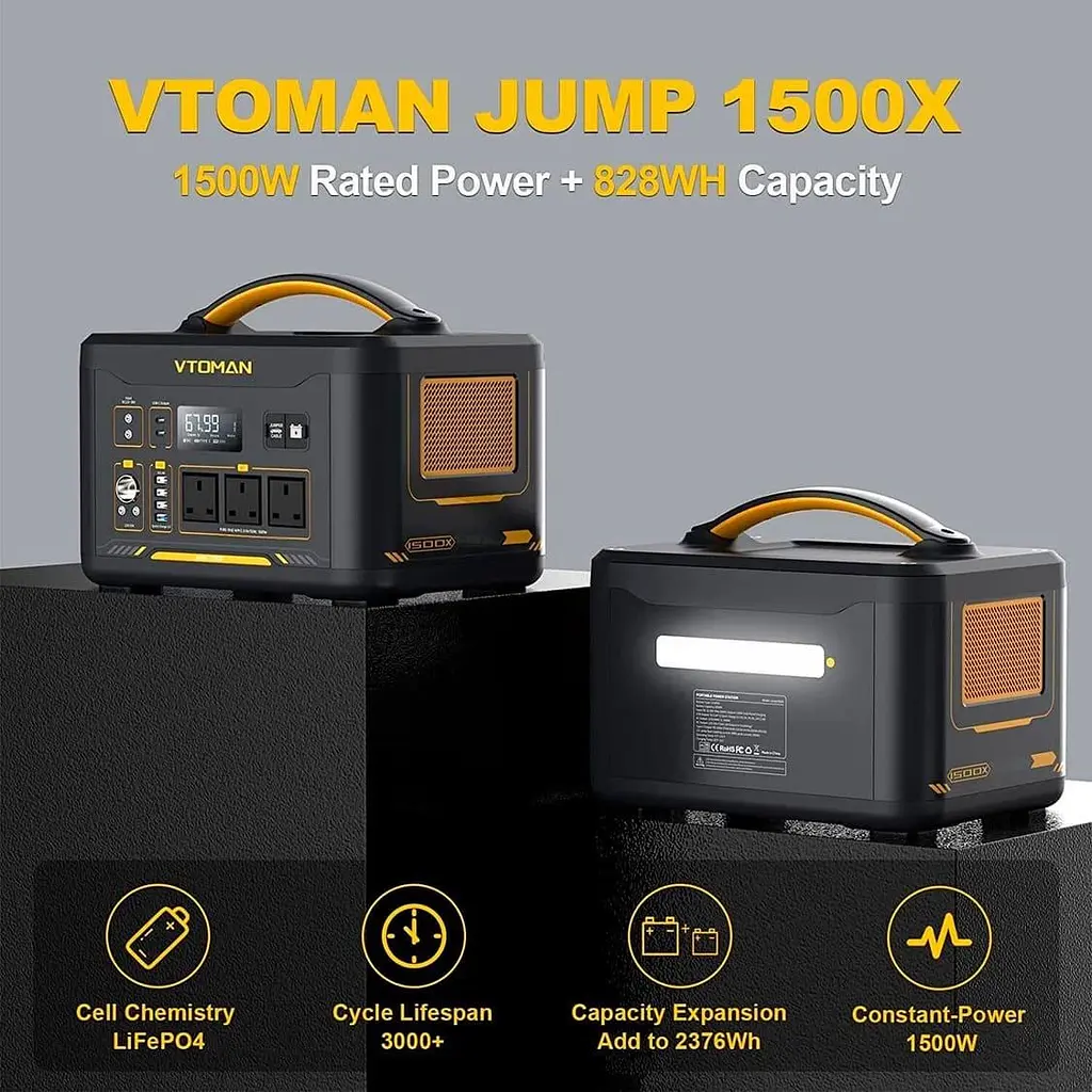 Зарядная станция Vtoman Jump 1500X / 1500 Вт / 828 Вт/ч / LiFePO4 (Jump 1500X) UA - фото 10