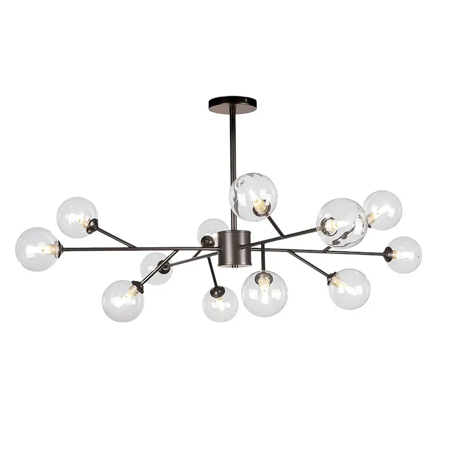 Люстра лофт із білими кулями Levistella 7529806-12 BK+CL - фото 2