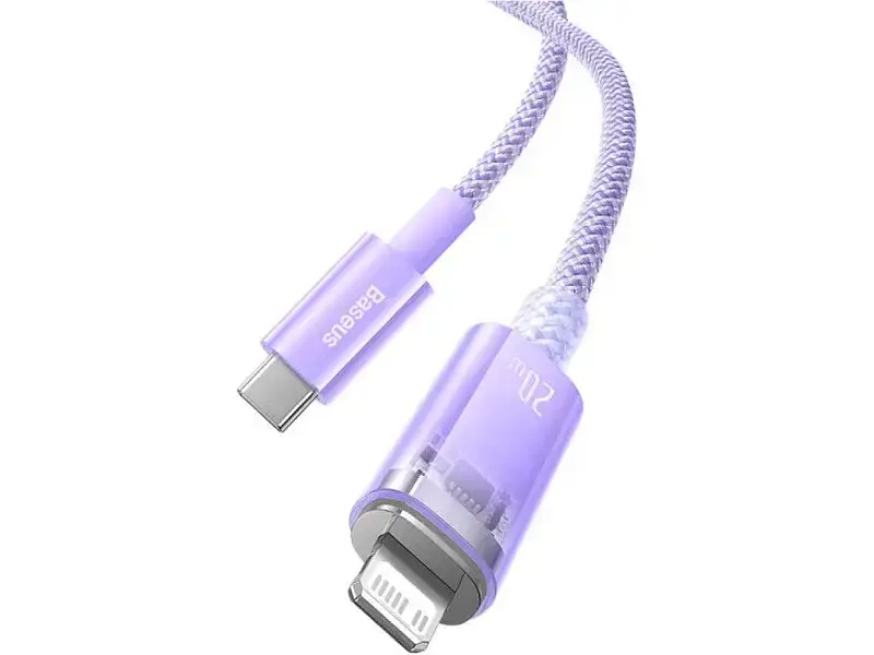 Кабель BASEUS Explorer Series Fast Charging Cable Type-C to Lightning 20W 1m Purple (CATS010205) - фото 2