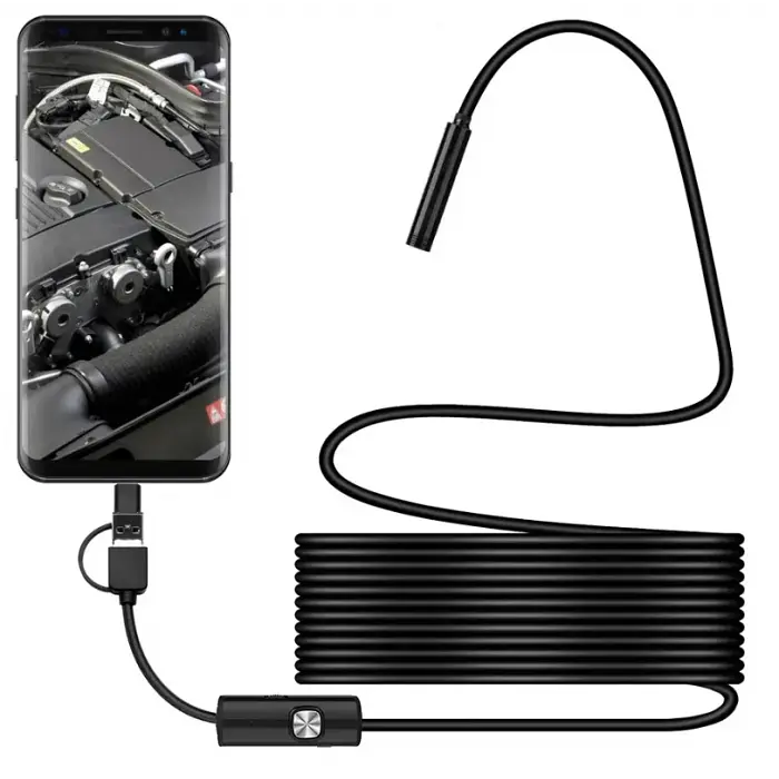 Камера ендоскоп із кабелем на 5 метрів 5 мм USB/micro USB/Type-C з підсвіткою під Android - фото 2