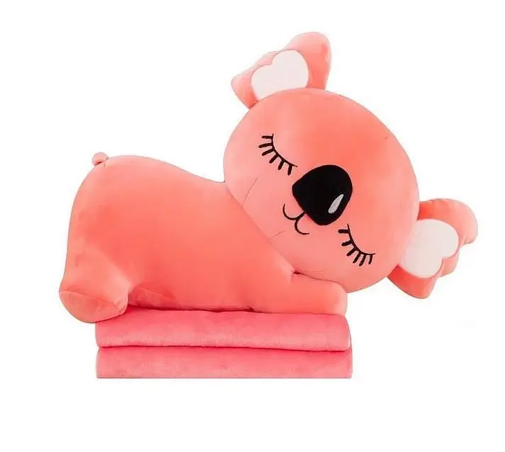 Дитяча м'яка іграшка "Коала" L1129(Pink) іграшка з пледом розмір 50 см