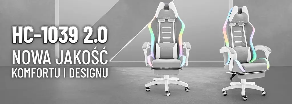 Компьютерное кресло Hell's HC-1039 LED RGB Grey-White (ткань) - фото 7