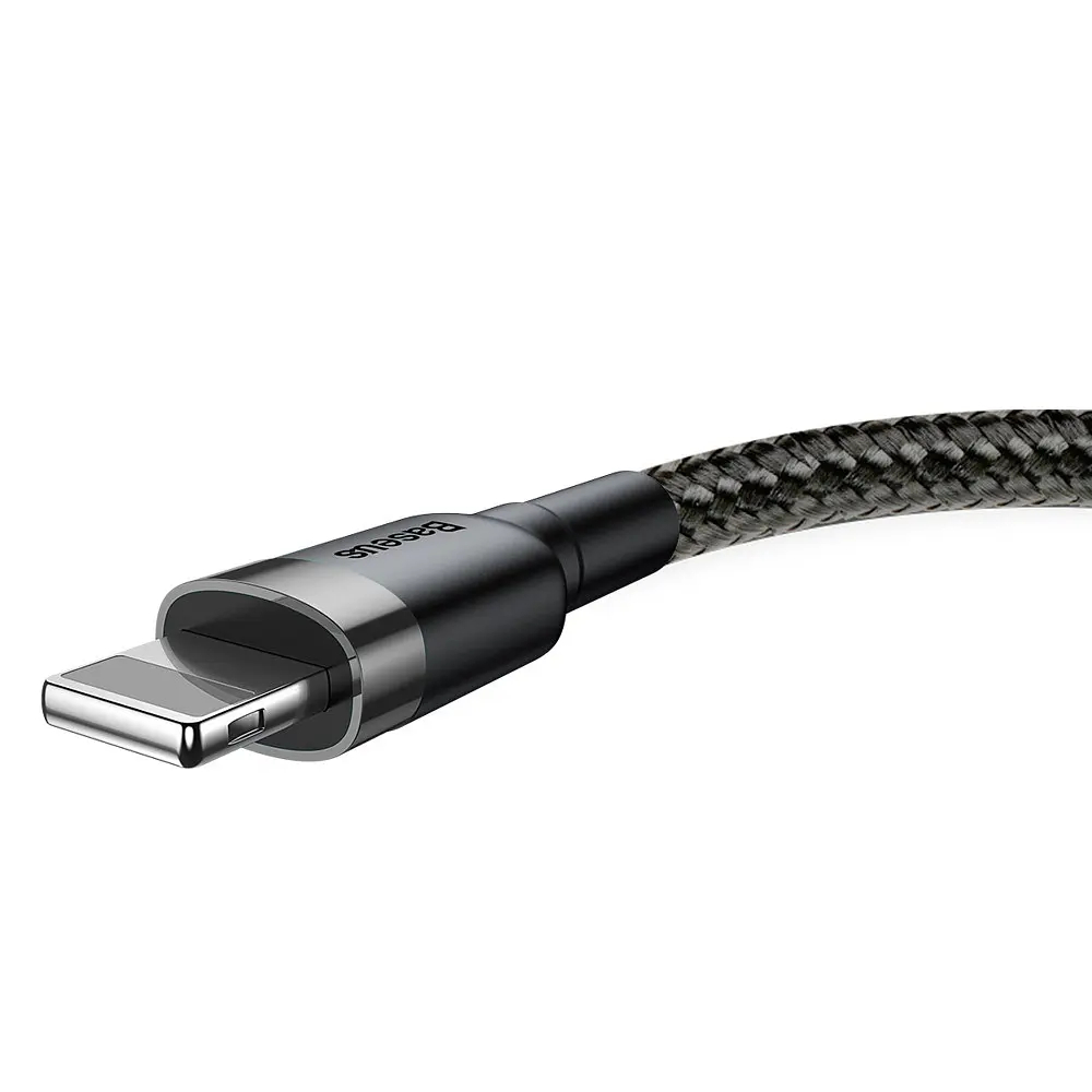 Дата кабель Baseus Cafule USB to Lightning 1.5A (2m) (CALKLF-C) Сірий / Чорний - фото 3
