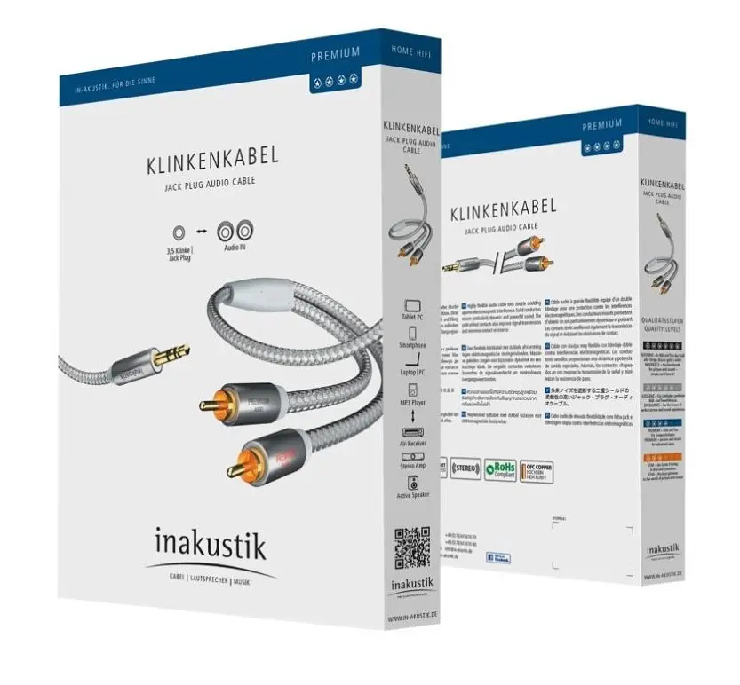 Интерфейсный кабель Mini Jack—2xRCA Inakustik Premium 3m - фото 3