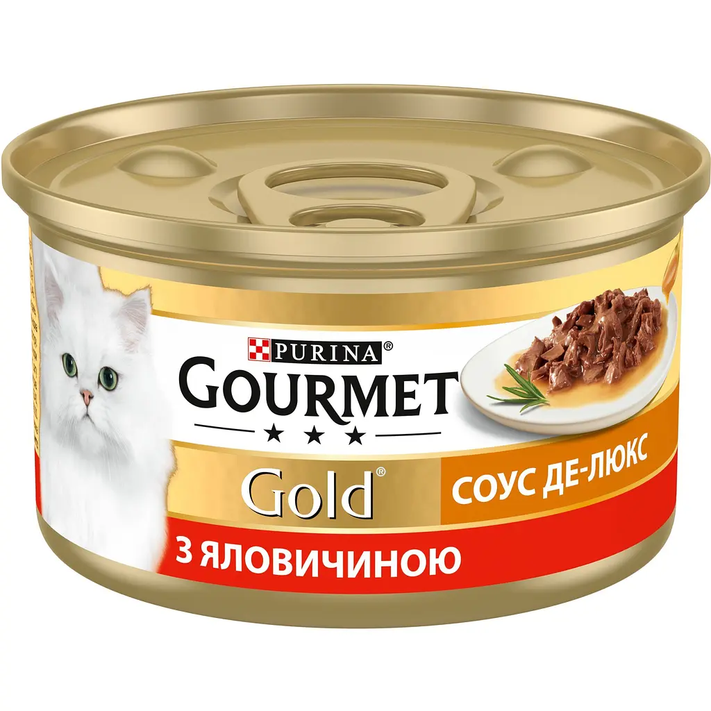 Упаковка влажного корма для кошек Gourmet Gold Кусочки в соусе с говядиной 1.02 кг (85 г x 12 шт.) - фото 2