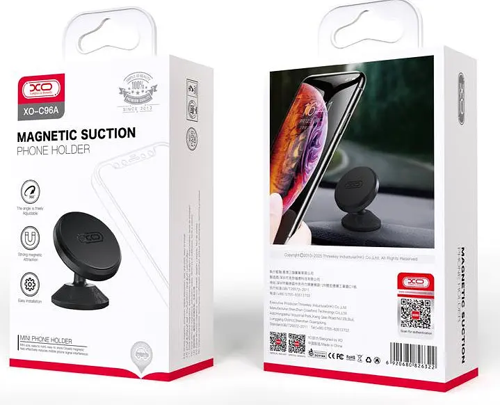 Автотримач XO C96A Magnetic suction mount holder Чорний - фото 2