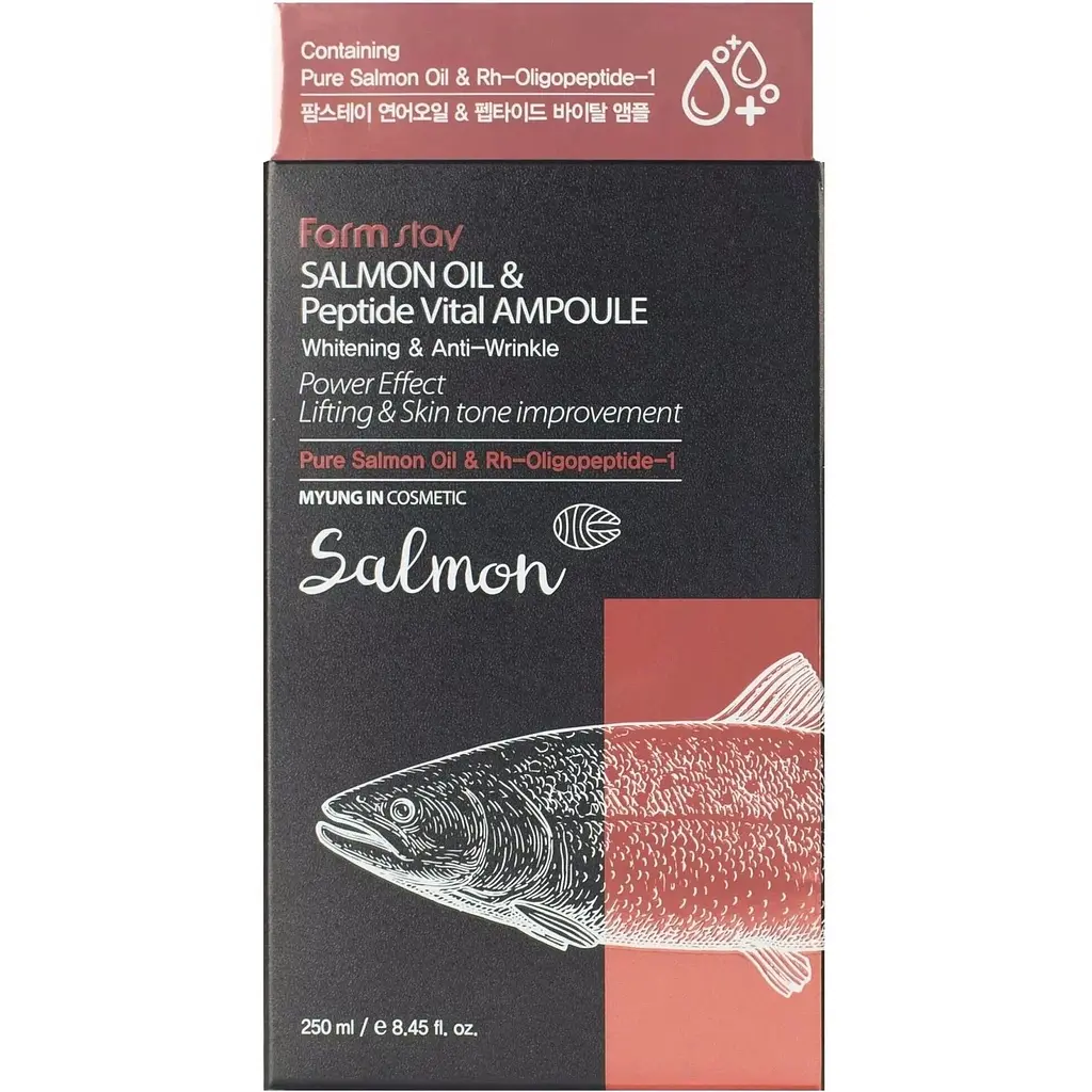 Сироватка для обличчя FarmStay Salmon Oil & Peptide Vital Ampoule 250 мл - фото 4