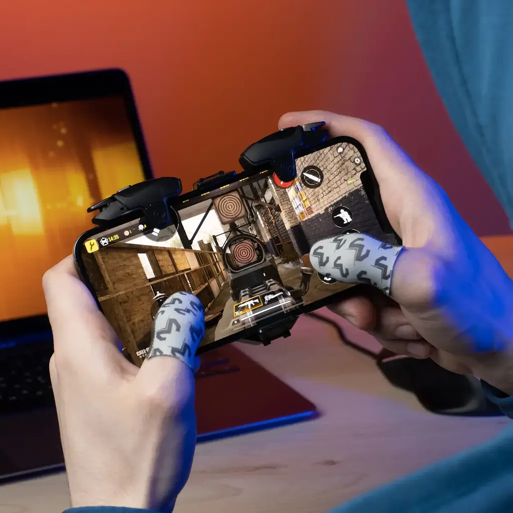 Ігровий макросный тригер зовнішній джойстик для телефону смартфона з Кулером охолодження Memo AK03 ігрові кнопки Black (18539) - фото 9