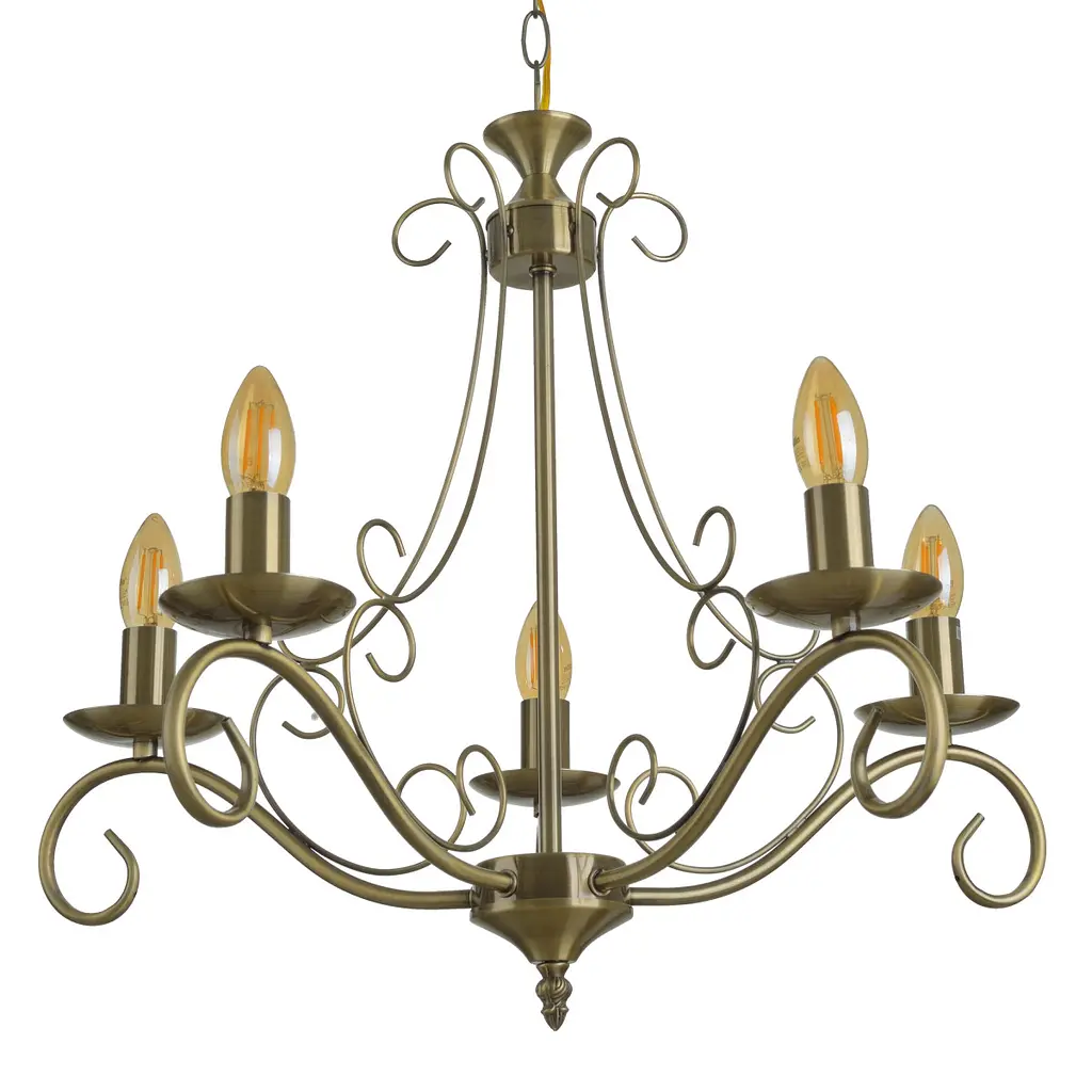 Люстра подвесная Brille E14 40W AB (BKL-681S/5) - фото 5