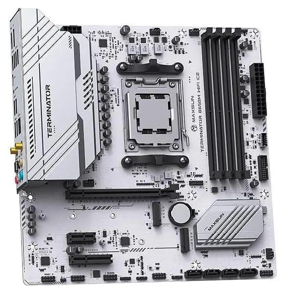 Материнская плата Maxsun Terminator B650M WIFI ICE (MS-TERMINATOR B650M WIFI ICE) (Socket AM5, AMD B650, Micro-ATX) - фото 3