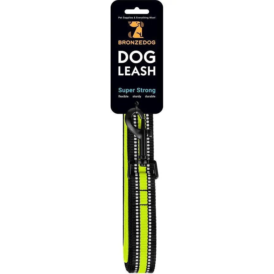 Повідець для собак BronzeDog Mesh, розмір М, 200х2 см, лимонний - фото 6