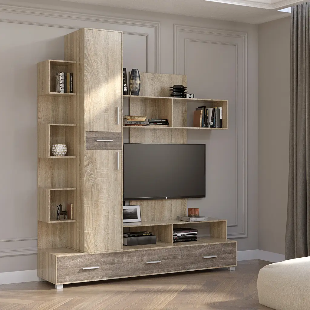 Стінка для вітальні Еверест Бриз з тв нішою Сонома/Трюфель (DTM-2249) - фото 2