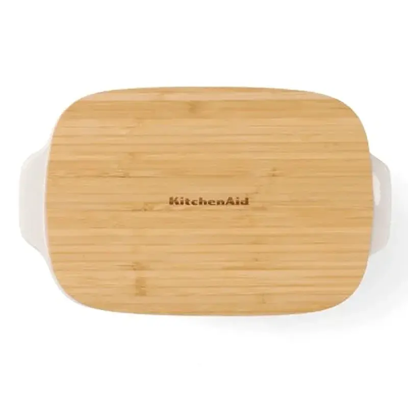 Форма для випікання KitchenAid з кришкою керамогранітна 1,9 л Кремова (CC006107-001) - фото 3