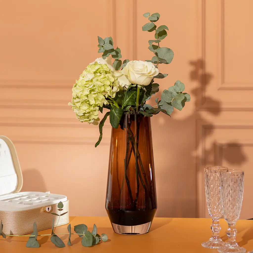 Ваза для квітів скляна Botanica 32 см, коричневий Flower Season HP-10-28 - фото 5