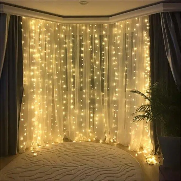 Гирлянда штора 2х2м 250 LED Теплый белый свет - фото 5