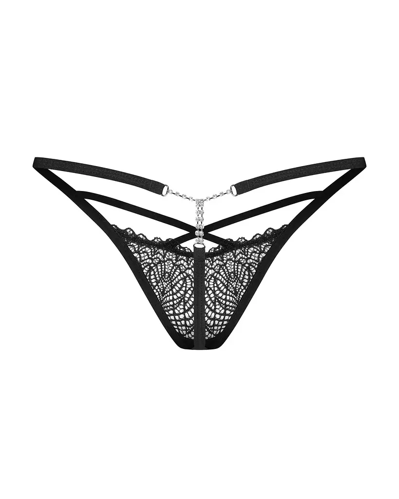 Трусики-стрінги Obsessive Iliosa L/XL (чорний) - фото 3