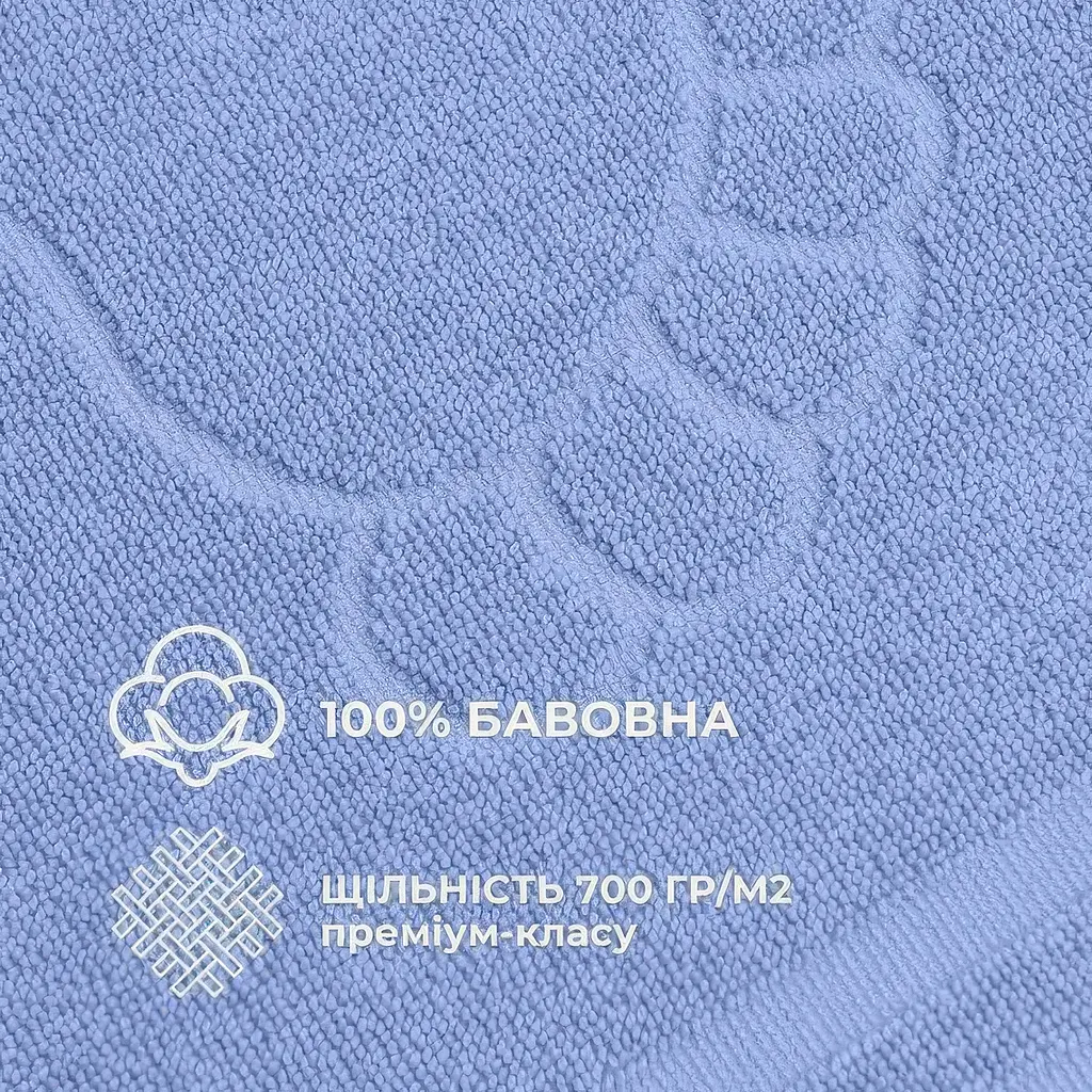 Килимок для ніг та ванної кімнати Idei бавовна жаккард з ніжками 50х70 см синій (8-35875*003) - фото 5