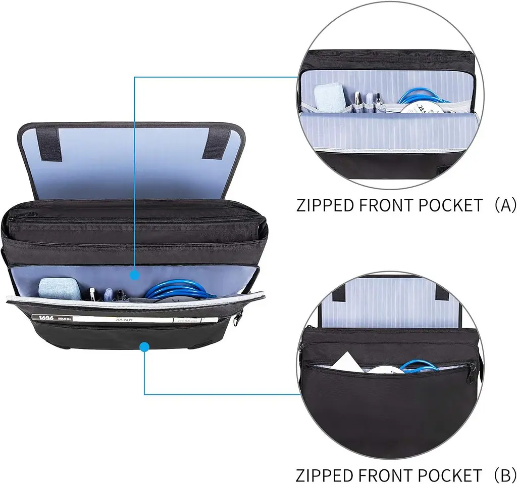 Сумка листоноша для ноутбука 15,6 дюймів Kroser Laptop Bag NTM2832NX Чорна - фото 5