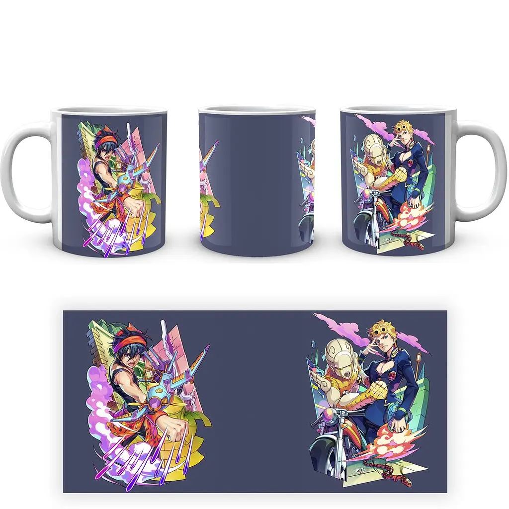 Кружка GeekLand Невероятные приключения ДжоДжо JoJo's Bizarre Adventure Наранча и Джорно JJ 02.581 330 мл белая - фото 3