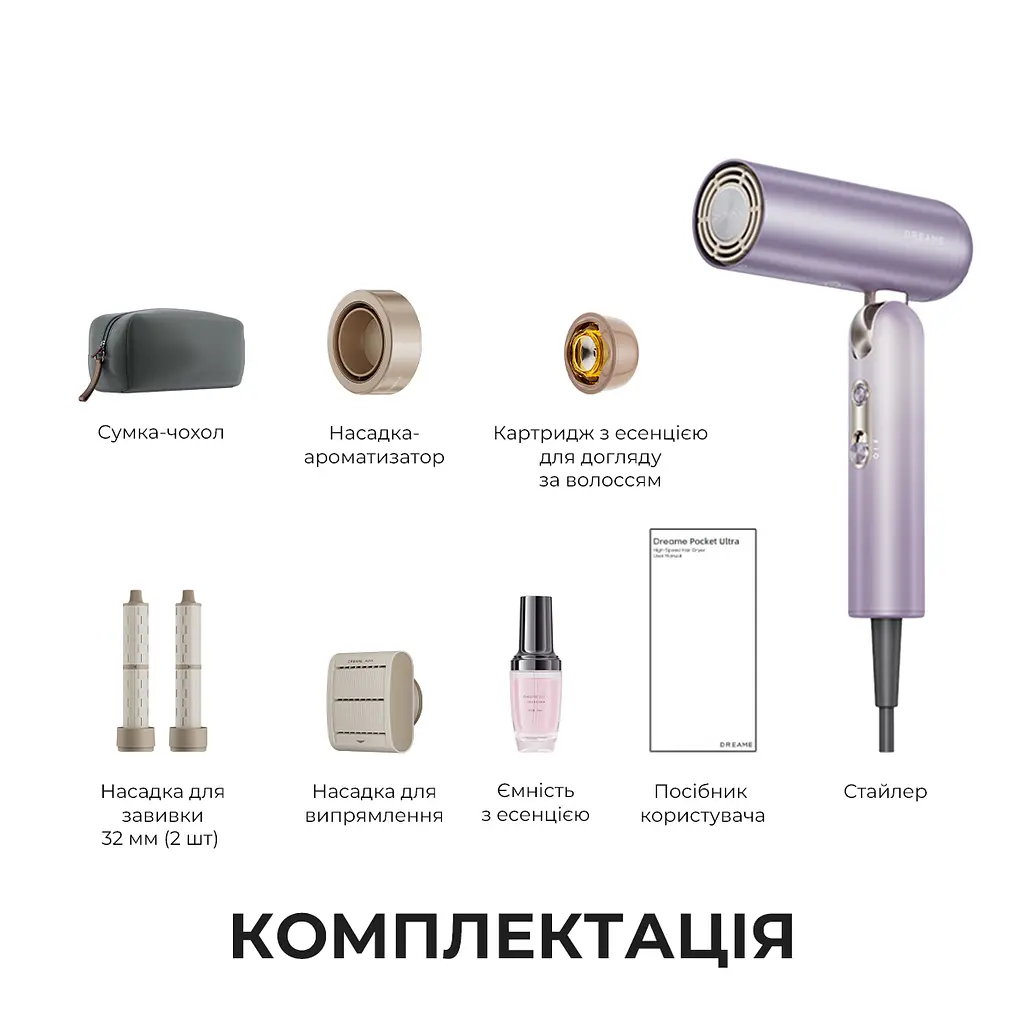 Фен-стайлер Dreame Pocket Ultra 4in1 AHD52 Purple - фото 12