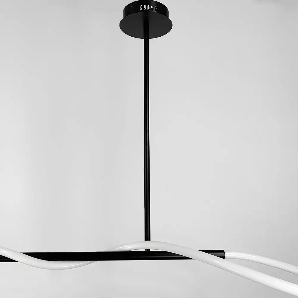 Черная удлиненная люстра ELISION с гибкой LED лентой 150 см Ст. JU 22L-1500 BK Line F - фото 3