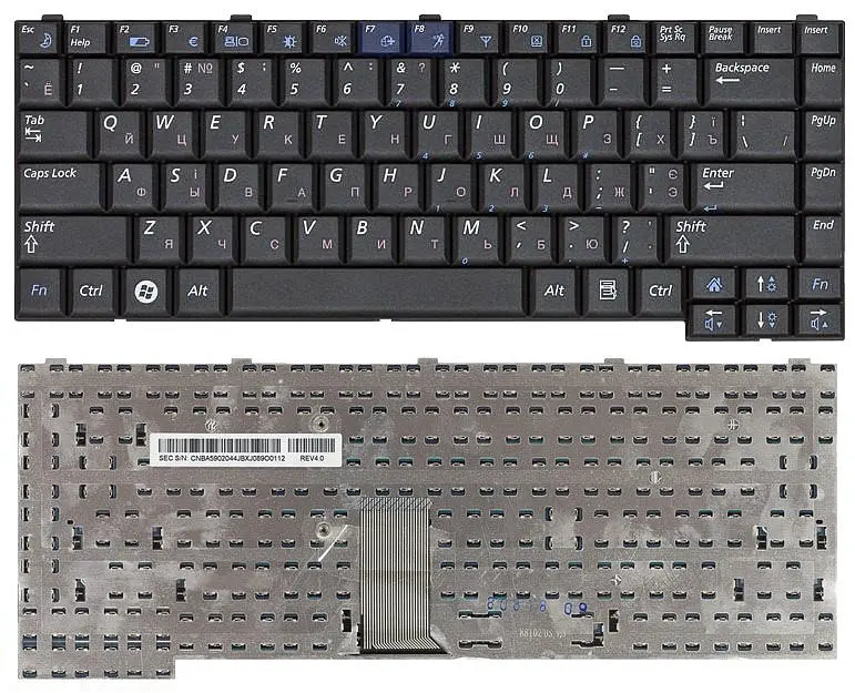 Клавіатура для ноутбука Samsung R510, R560, R60, R70, P510, P560 Чорна - фото 3