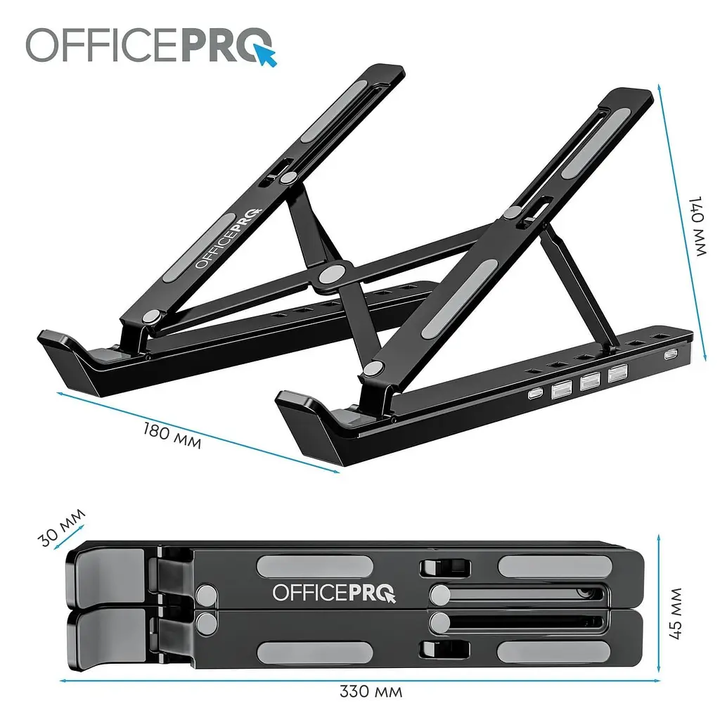 Підставка для ноутбука OfficePro LS320HUB Black (LS320HUB) - фото 11