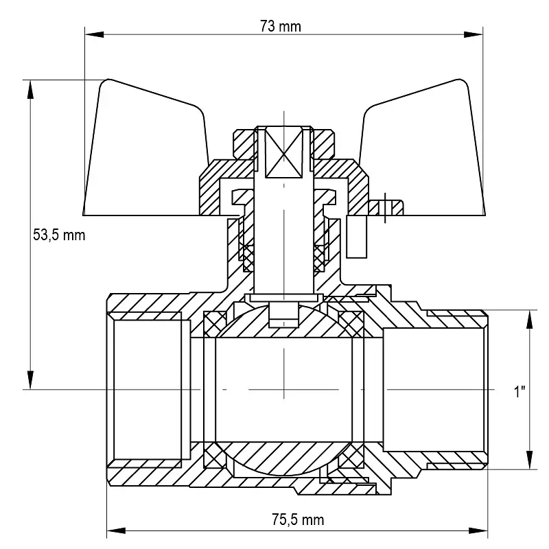 Кран кульовий Koer 1" Гшб газ (KR.518.Pr.Gas) KR0054 - фото 2