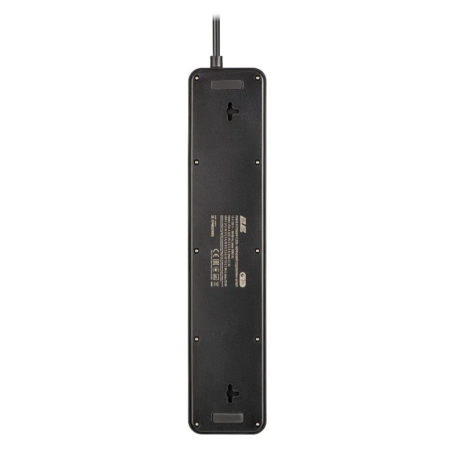 Сетевой фильтр-удлинитель 2E SP-6M-3SW-BK 3 м, 6xТипF, 16A, 2xUSB-A, 1x USB-C - фото 5