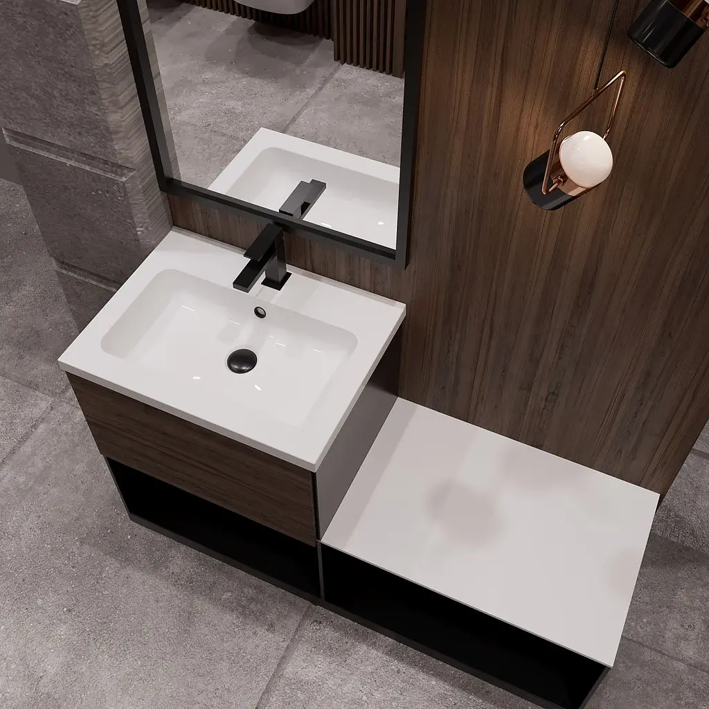 Раковина матовая врезная Amidicon Rodeo 60 600x450 из литого камня RODEO_60_MAT, Белый матовый - фото 8