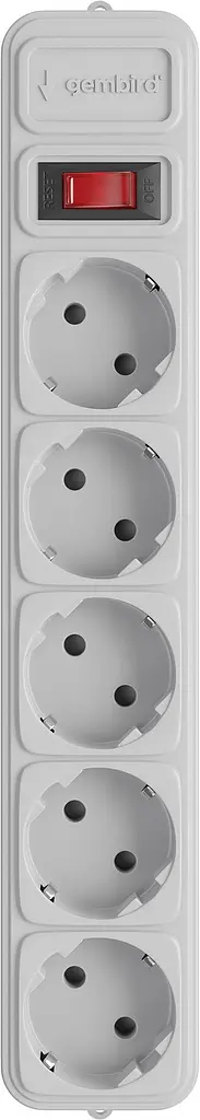 Фільтр-подовжувач мережевий Gembird 1.8м 5 розеток grey (SPG5-G-6G) - фото 3